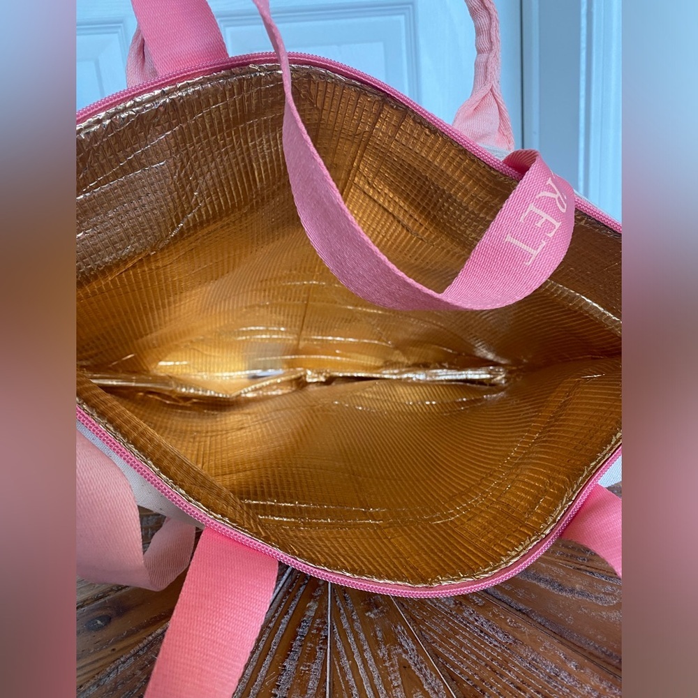 NWT Victoria’s Secret Pink & Tan Multi Handle Beach Tote - Picture 4 of 4